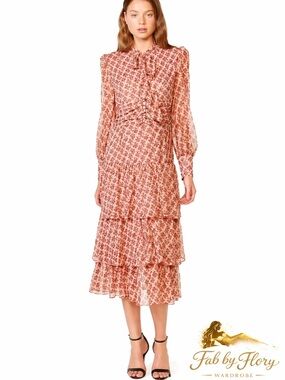 Nordstrom-Bardot Lainey Floral Long Tiered Chiffon Maxi Dress